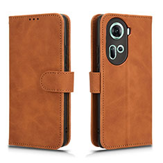 Coque Portefeuille Livre Cuir Etui Clapet L01Z pour Oppo Reno11 5G Marron