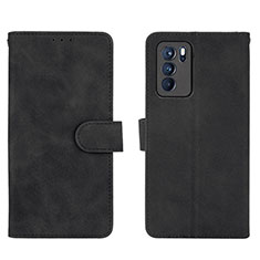 Coque Portefeuille Livre Cuir Etui Clapet L01Z pour Oppo Reno6 Pro 5G India Noir