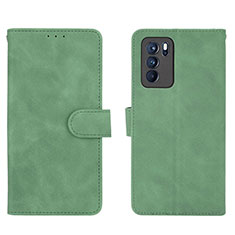 Coque Portefeuille Livre Cuir Etui Clapet L01Z pour Oppo Reno6 Pro 5G India Vert