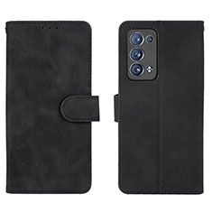 Coque Portefeuille Livre Cuir Etui Clapet L01Z pour Oppo Reno6 Pro+ Plus 5G Noir