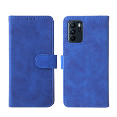 Coque Portefeuille Livre Cuir Etui Clapet L01Z pour Oppo Reno6 Z 5G Bleu