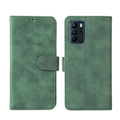 Coque Portefeuille Livre Cuir Etui Clapet L01Z pour Oppo Reno6 Z 5G Vert