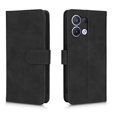 Coque Portefeuille Livre Cuir Etui Clapet L01Z pour Oppo Reno8 5G Noir