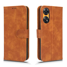 Coque Portefeuille Livre Cuir Etui Clapet L01Z pour Oppo Reno8 T 4G Marron