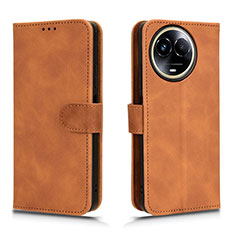 Coque Portefeuille Livre Cuir Etui Clapet L01Z pour Realme 11X 5G Marron