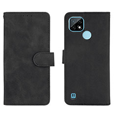 Coque Portefeuille Livre Cuir Etui Clapet L01Z pour Realme C21 Noir