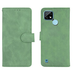 Coque Portefeuille Livre Cuir Etui Clapet L01Z pour Realme C21 Vert