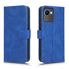 Coque Portefeuille Livre Cuir Etui Clapet L01Z pour Realme C30 Bleu