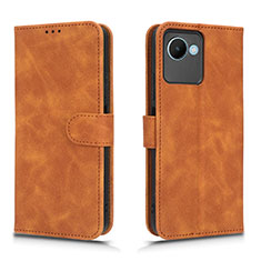 Coque Portefeuille Livre Cuir Etui Clapet L01Z pour Realme C30s Marron