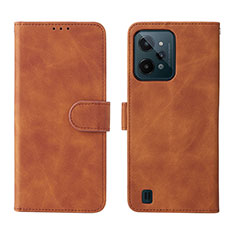 Coque Portefeuille Livre Cuir Etui Clapet L01Z pour Realme C31 Marron