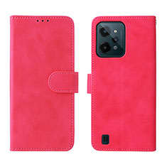 Coque Portefeuille Livre Cuir Etui Clapet L01Z pour Realme C31 Rose Rouge