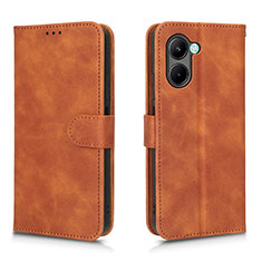 Coque Portefeuille Livre Cuir Etui Clapet L01Z pour Realme C33 (2023) Marron