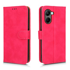 Coque Portefeuille Livre Cuir Etui Clapet L01Z pour Realme C33 (2023) Rose Rouge