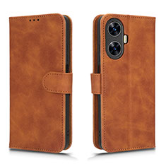 Coque Portefeuille Livre Cuir Etui Clapet L01Z pour Realme C55 Marron