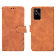 Coque Portefeuille Livre Cuir Etui Clapet L01Z pour Realme GT 5G Marron