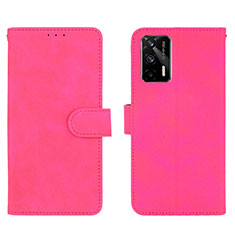 Coque Portefeuille Livre Cuir Etui Clapet L01Z pour Realme GT Neo 2T 5G Rose Rouge