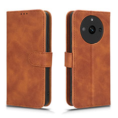 Coque Portefeuille Livre Cuir Etui Clapet L01Z pour Realme Narzo 60 5G Marron