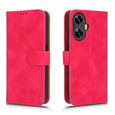 Coque Portefeuille Livre Cuir Etui Clapet L01Z pour Realme Narzo N55 Rose Rouge