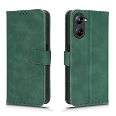 Coque Portefeuille Livre Cuir Etui Clapet L01Z pour Realme V30t 5G Vert