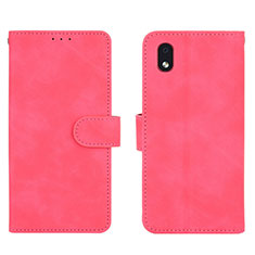 Coque Portefeuille Livre Cuir Etui Clapet L01Z pour Samsung Galaxy A01 Core Rose Rouge