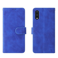 Coque Portefeuille Livre Cuir Etui Clapet L01Z pour Samsung Galaxy A02 Bleu