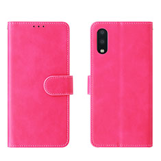 Coque Portefeuille Livre Cuir Etui Clapet L01Z pour Samsung Galaxy A02 Rose Rouge