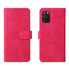 Coque Portefeuille Livre Cuir Etui Clapet L01Z pour Samsung Galaxy A02s Rose Rouge