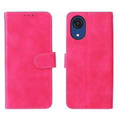 Coque Portefeuille Livre Cuir Etui Clapet L01Z pour Samsung Galaxy A03 Core Rose Rouge