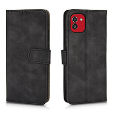 Coque Portefeuille Livre Cuir Etui Clapet L01Z pour Samsung Galaxy A03 Noir