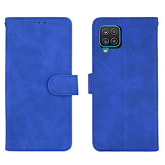 Coque Portefeuille Livre Cuir Etui Clapet L01Z pour Samsung Galaxy A12 Nacho Bleu