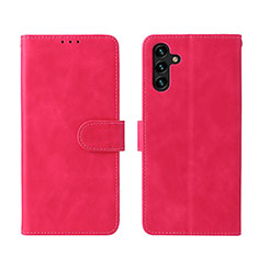 Coque Portefeuille Livre Cuir Etui Clapet L01Z pour Samsung Galaxy A13 5G Rose Rouge