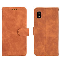 Coque Portefeuille Livre Cuir Etui Clapet L01Z pour Samsung Galaxy A21 SC-42A Marron