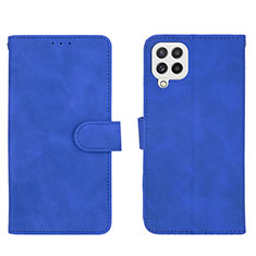 Coque Portefeuille Livre Cuir Etui Clapet L01Z pour Samsung Galaxy A22 4G Bleu