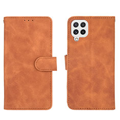 Coque Portefeuille Livre Cuir Etui Clapet L01Z pour Samsung Galaxy A22 4G Marron