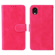 Coque Portefeuille Livre Cuir Etui Clapet L01Z pour Samsung Galaxy A22 5G SC-56B Rose Rouge