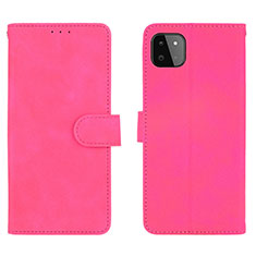 Coque Portefeuille Livre Cuir Etui Clapet L01Z pour Samsung Galaxy A22s 5G Rose Rouge