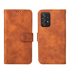 Coque Portefeuille Livre Cuir Etui Clapet L01Z pour Samsung Galaxy A52 4G Marron