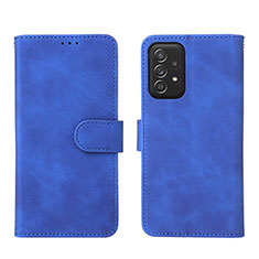 Coque Portefeuille Livre Cuir Etui Clapet L01Z pour Samsung Galaxy A52 5G Bleu