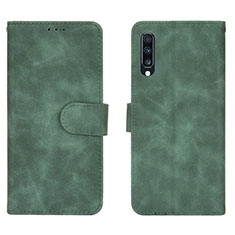 Coque Portefeuille Livre Cuir Etui Clapet L01Z pour Samsung Galaxy A70S Vert