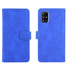 Coque Portefeuille Livre Cuir Etui Clapet L01Z pour Samsung Galaxy A71 4G A715 Bleu