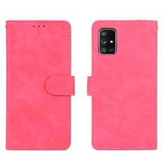 Coque Portefeuille Livre Cuir Etui Clapet L01Z pour Samsung Galaxy A71 4G A715 Rose Rouge