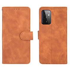 Coque Portefeuille Livre Cuir Etui Clapet L01Z pour Samsung Galaxy A72 4G Marron