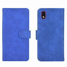 Coque Portefeuille Livre Cuir Etui Clapet L01Z pour Samsung Galaxy M01 Core Bleu