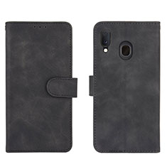 Coque Portefeuille Livre Cuir Etui Clapet L01Z pour Samsung Galaxy M10S Noir