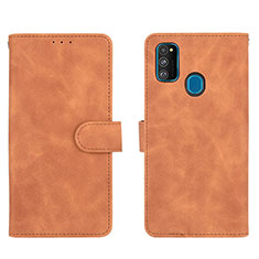 Coque Portefeuille Livre Cuir Etui Clapet L01Z pour Samsung Galaxy M30s Marron