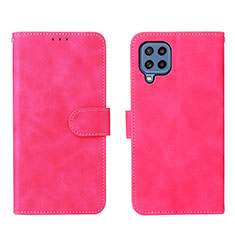 Coque Portefeuille Livre Cuir Etui Clapet L01Z pour Samsung Galaxy M32 4G Rose Rouge