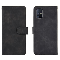 Coque Portefeuille Livre Cuir Etui Clapet L01Z pour Samsung Galaxy M51 Noir