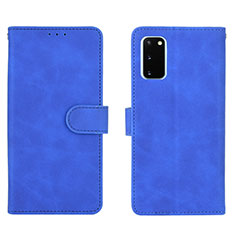 Coque Portefeuille Livre Cuir Etui Clapet L01Z pour Samsung Galaxy S20 FE 5G Bleu