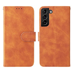 Coque Portefeuille Livre Cuir Etui Clapet L01Z pour Samsung Galaxy S23 5G Marron