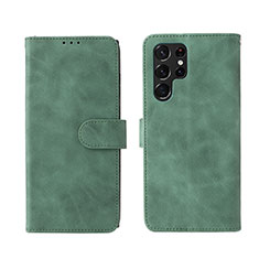 Coque Portefeuille Livre Cuir Etui Clapet L01Z pour Samsung Galaxy S23 Ultra 5G Vert